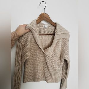 Cream waffle knits sweater